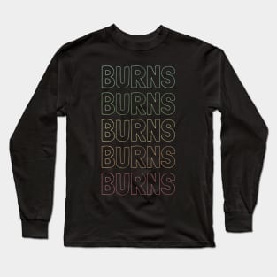 Burns Name Pattern Long Sleeve T-Shirt